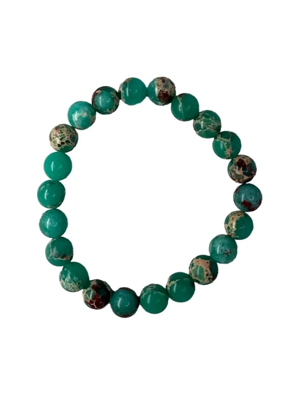 8mm Natural Green Imperial Jasper Bead Bracelet Genuine Gemstone Custom Size